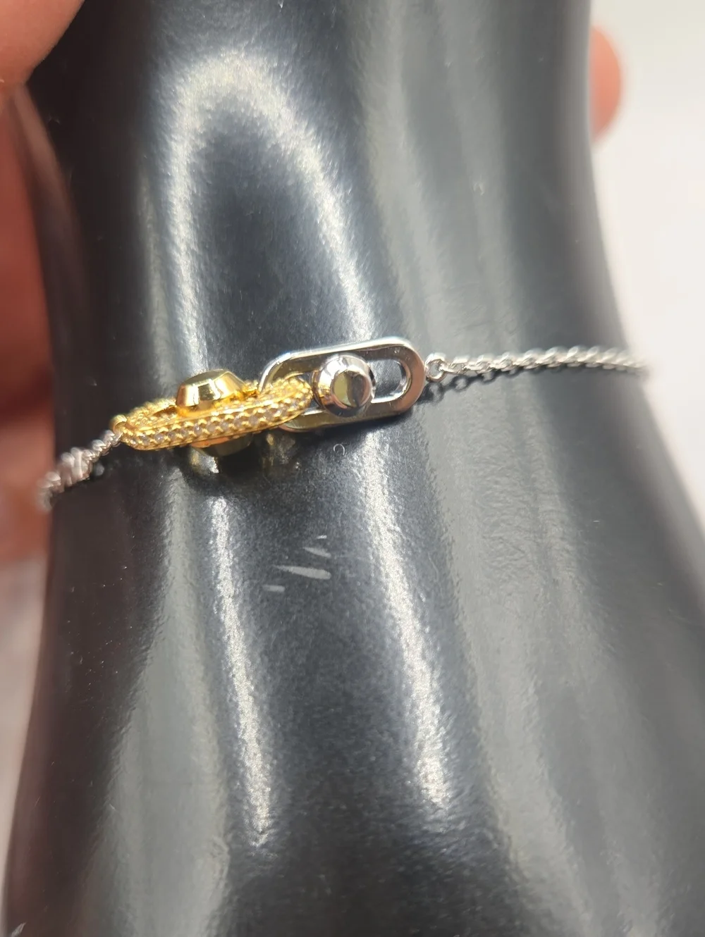NEW Michael Kors Two-Tone Gold and Silver Link Safety Pin Bracelet